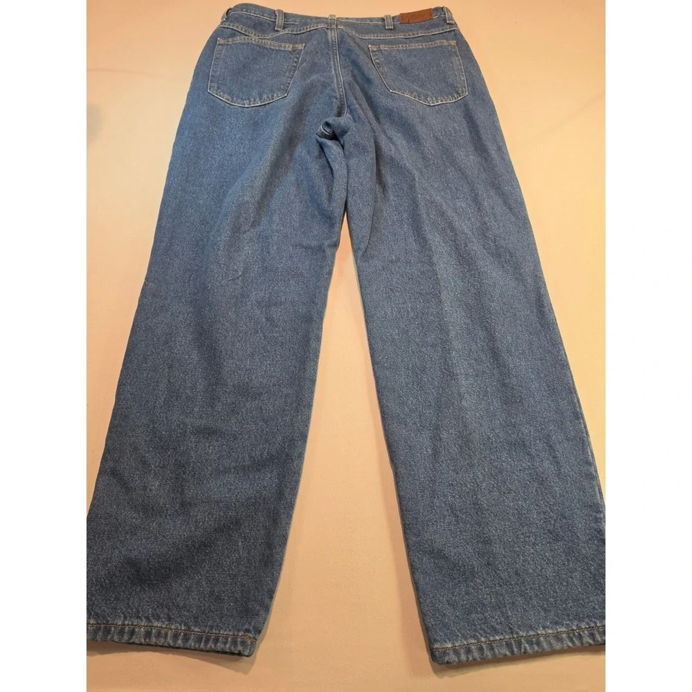 LL Bean Double L Relaxed Fit Flannel Lined Jeans Mens 35x30 Medium Wash Blue